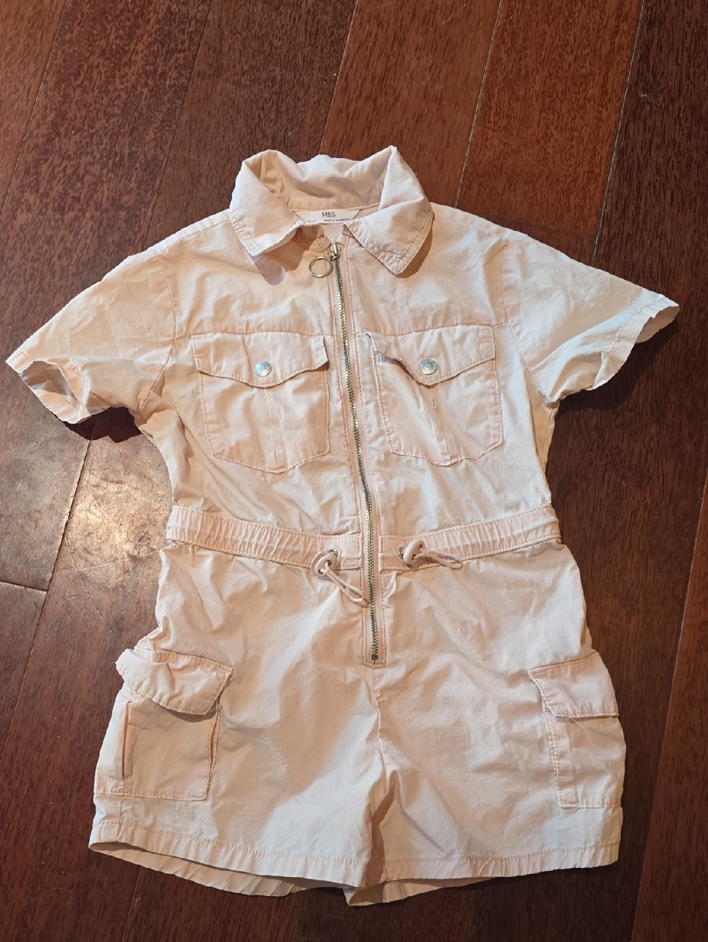 Marks & Spencer Light Pink Cotton Short Sleeve One-Piece Romper